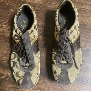 Coach Brown and Tan Casual Sneakers